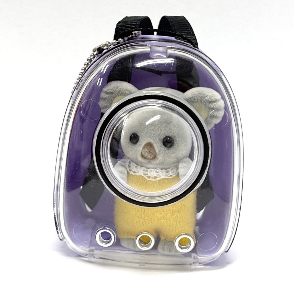 Capsule Toy Animal Backpack 4 Clear Purple