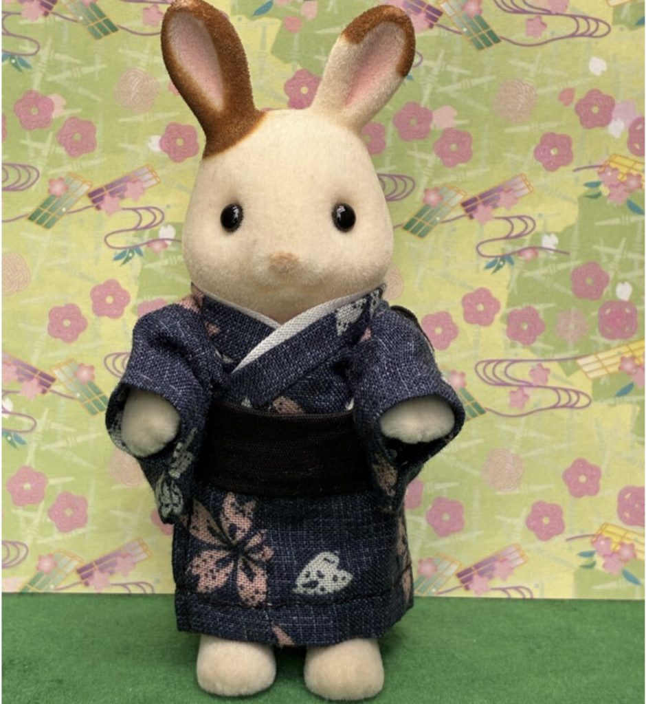 Kimono Sakura Bleu Marine Fait Main pour Grand Frère