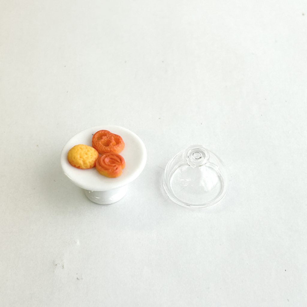 Miniature Cake Stand with Cover Natural Kitchen