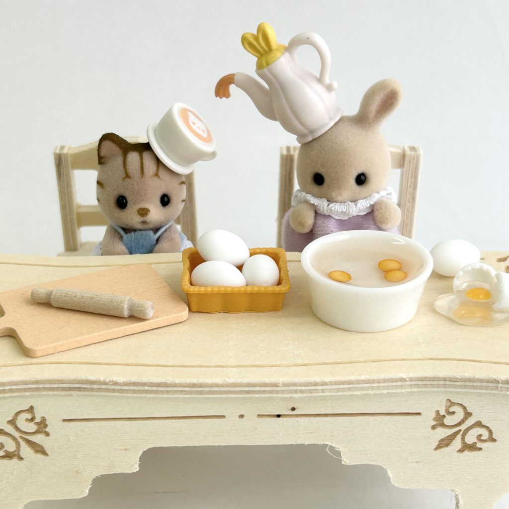 Miniature Kitchen Tool and Eggs Natural Kitchen