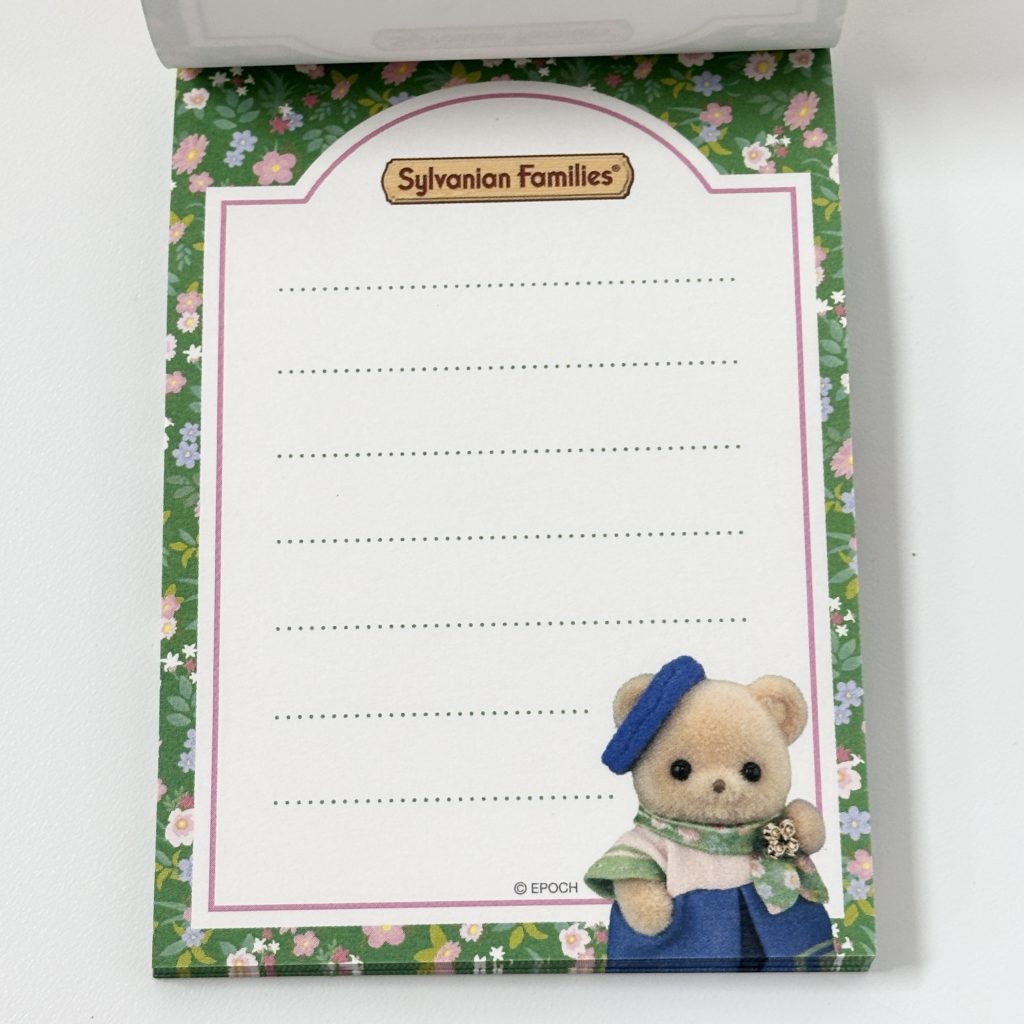 Bloc-notes Conciergerie bébé forêt Biscuit BearNoa Sylvanian Families Calico Critters