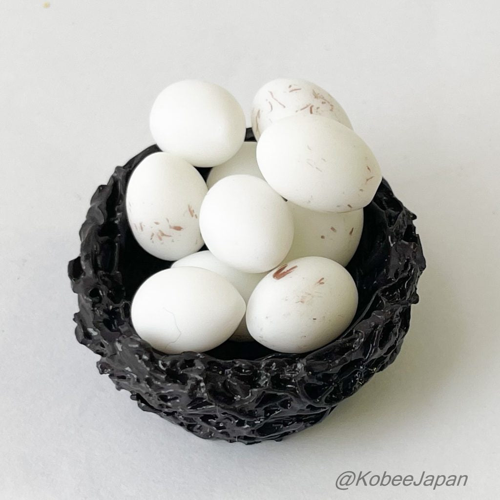 Miniature Bird's Nest And Eggs Set White