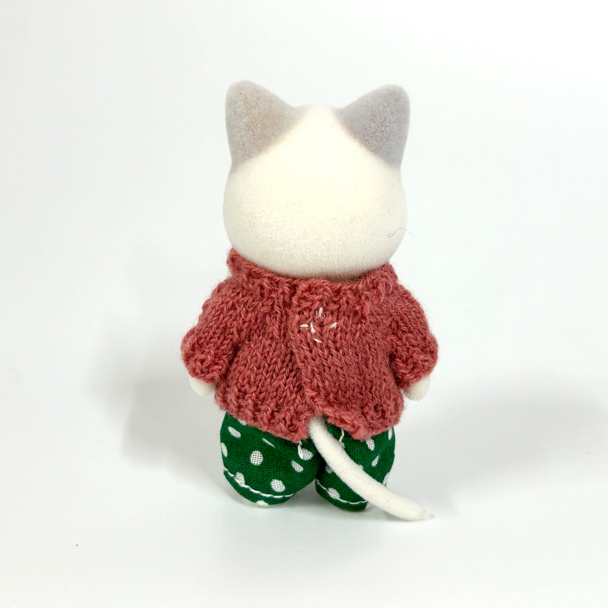 White Cat Sweater Handmade