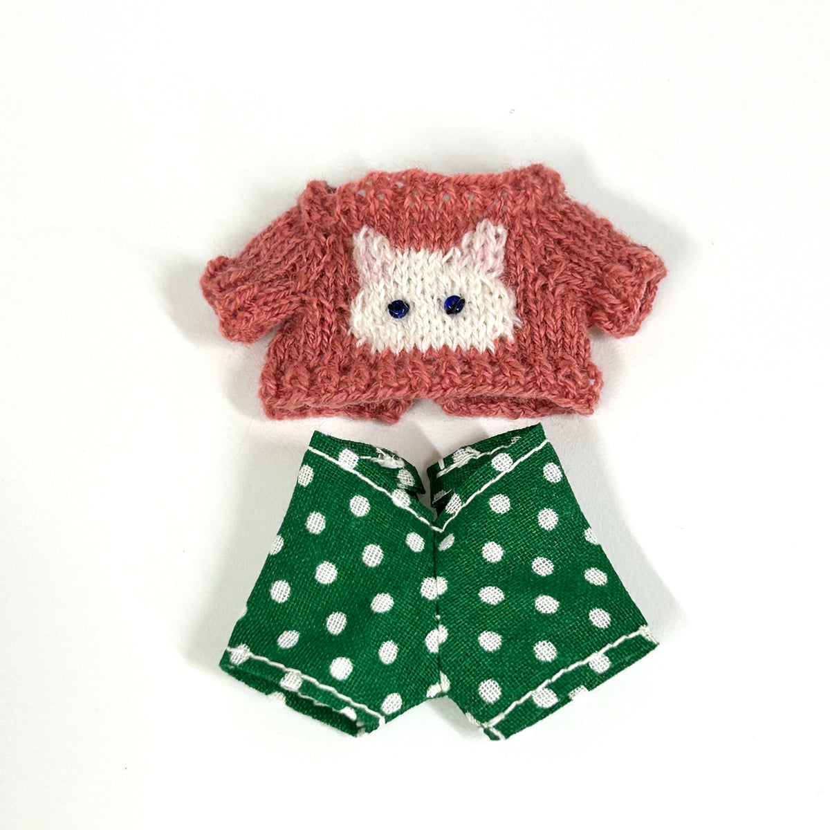 White Cat Sweater Handmade