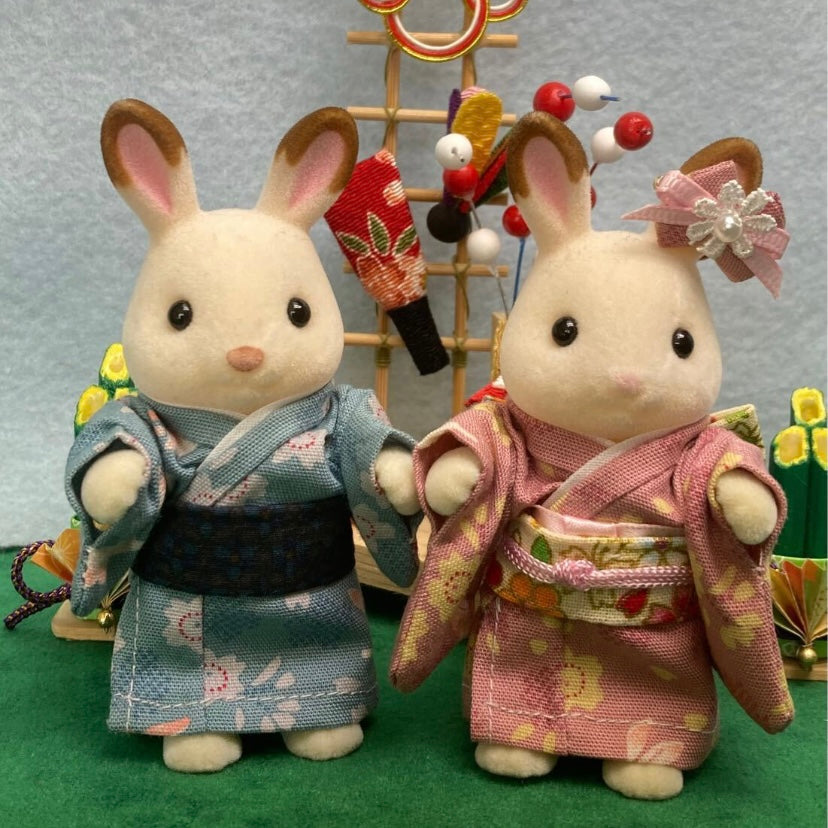 KIMONO ROSE BLEU FAIT MAIN POUR LES PARENTS Japon Ne s'applique pas