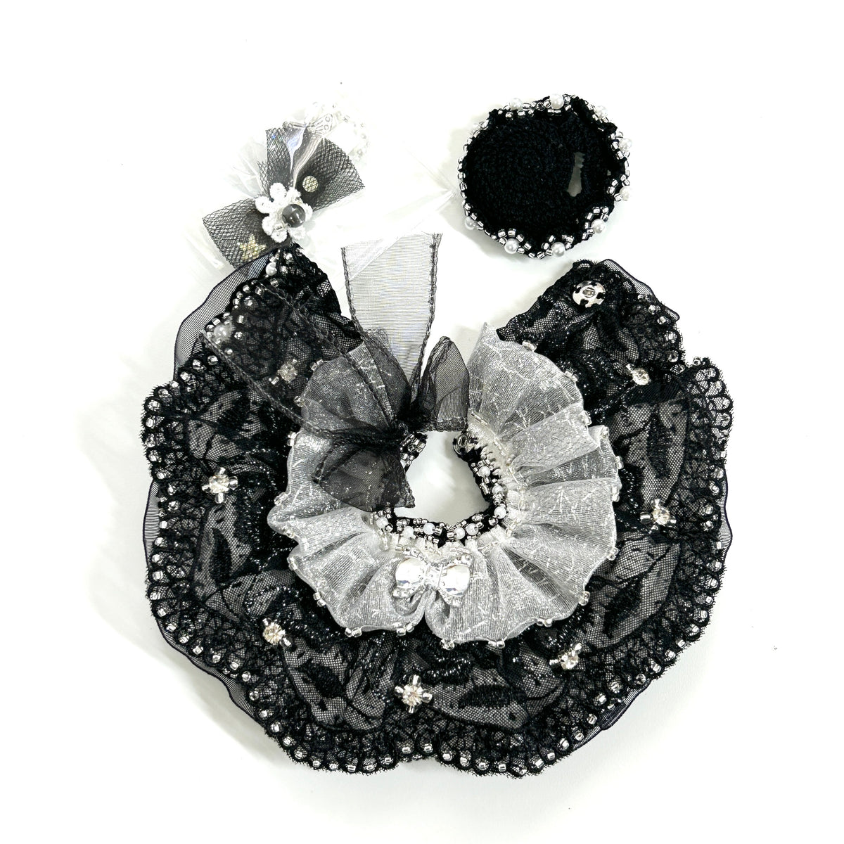 Black Lace Tiered Dress B Handmade