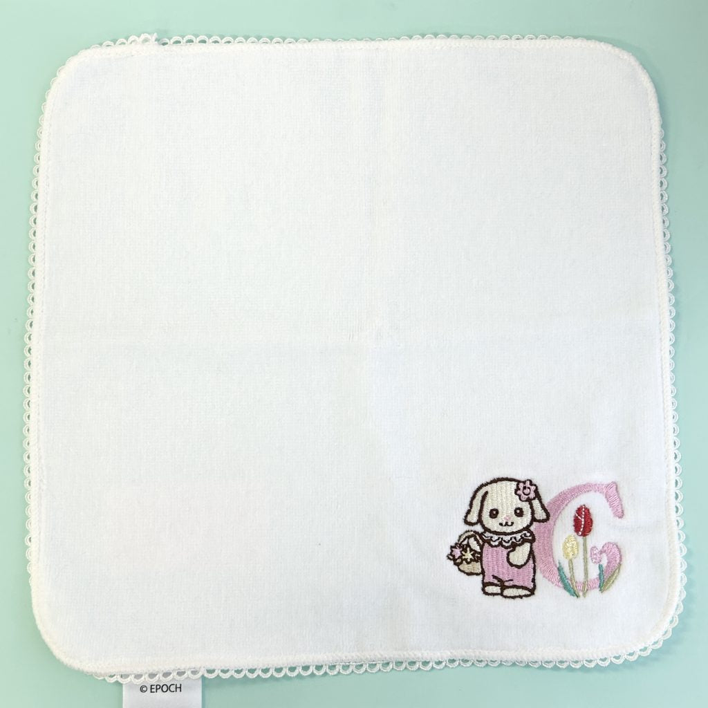 Serviette à main brodée Flora Lapin Ciel 40e anniversaire 2025 Familles Sylvanian Calico Critters