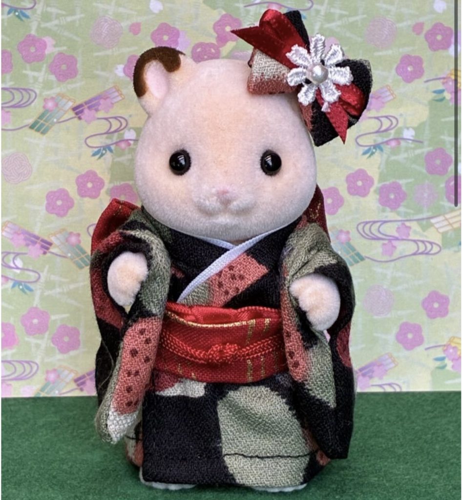 Black Strawberry Kimono for Mother Handmade