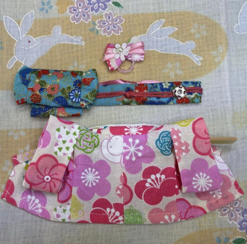 Colorful Floral Kimono for Mother Handmade