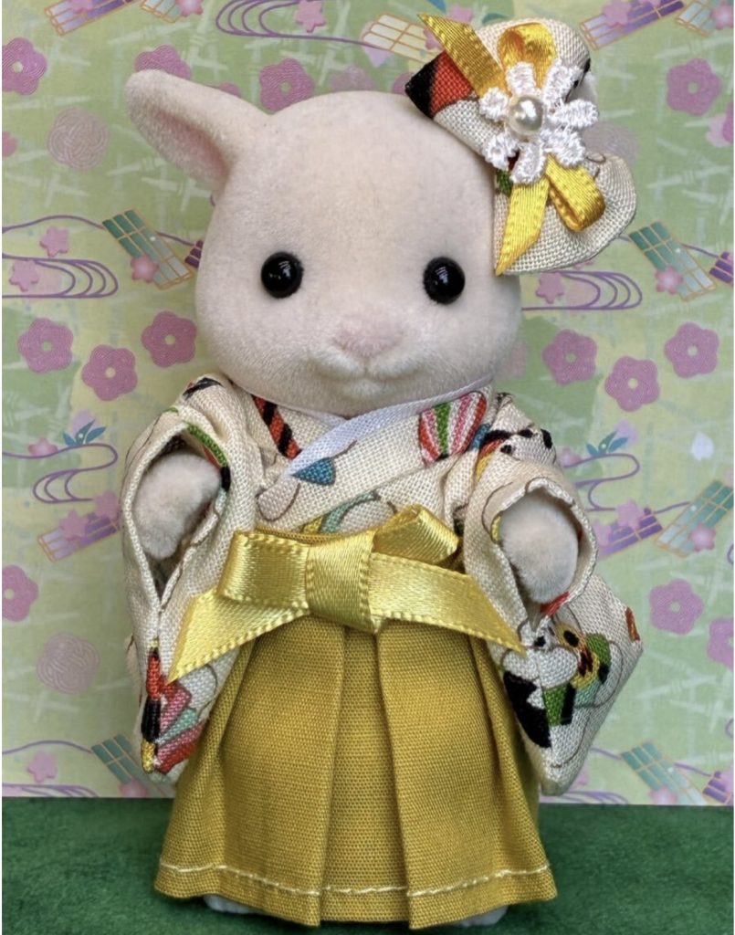 Yellow Hakama for Mother Handmade