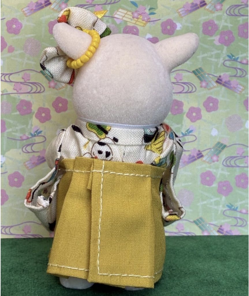 Yellow Hakama for Mother Handmade