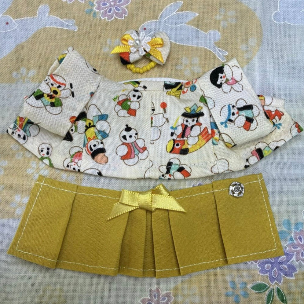 Yellow Hakama for Mother Handmade
