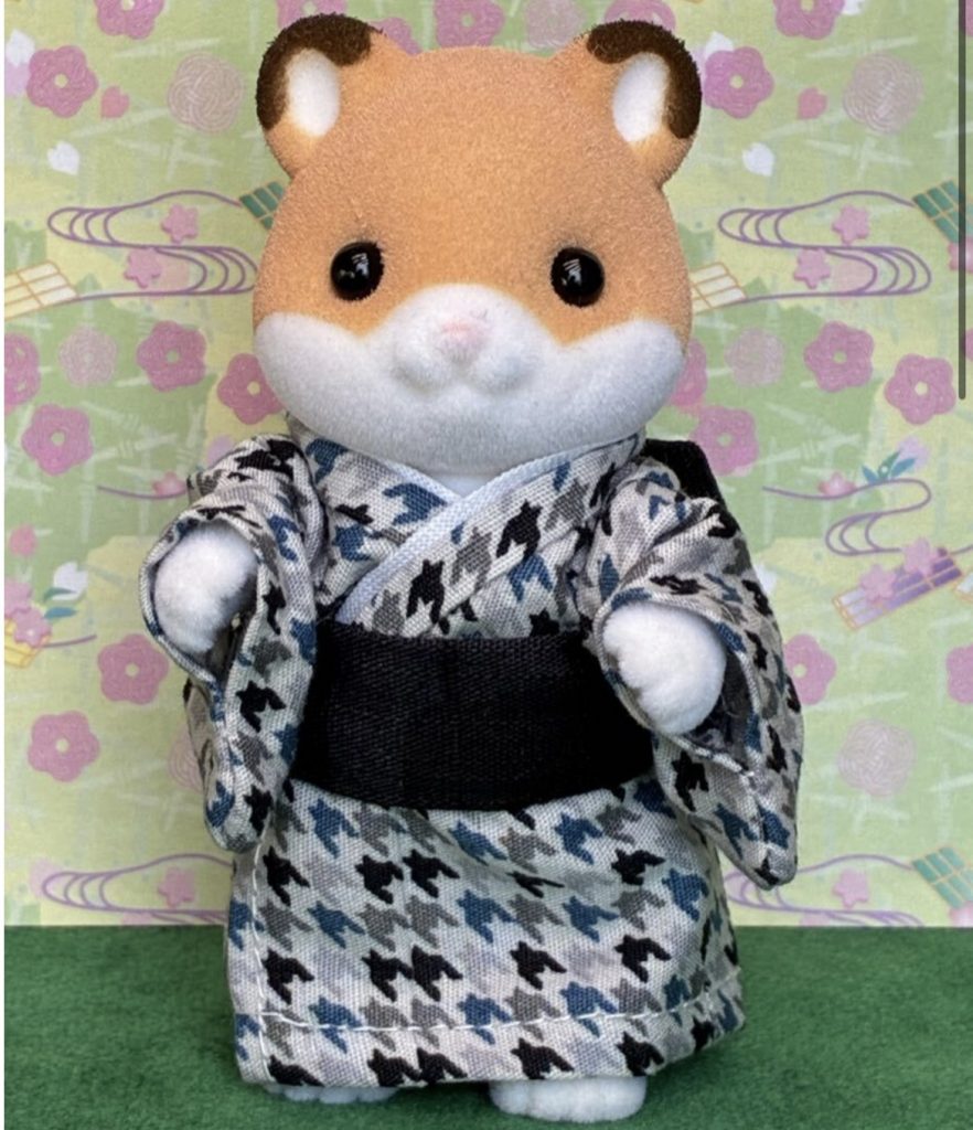 Bleu Chidori Koshi Kimono Pour Père Fait Main