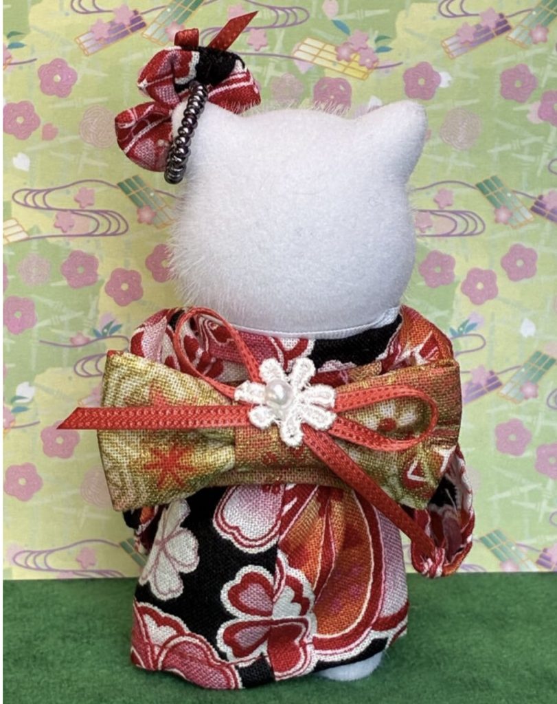 Large Floral Kimono Black for Mother Handmade