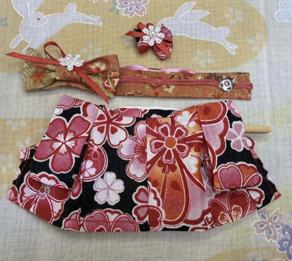 Large Floral Kimono Black for Mother Handmade