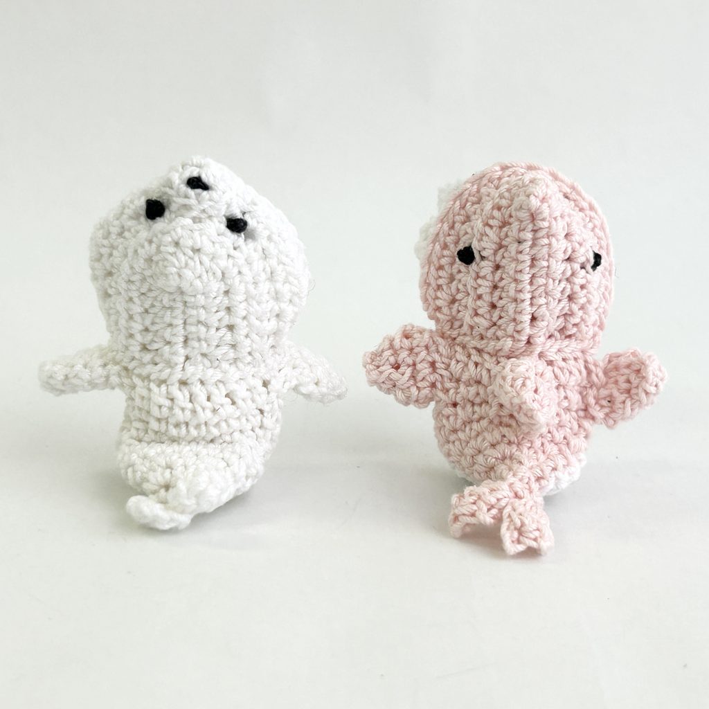 Crocheted Shark and Seal Costumes Handmade