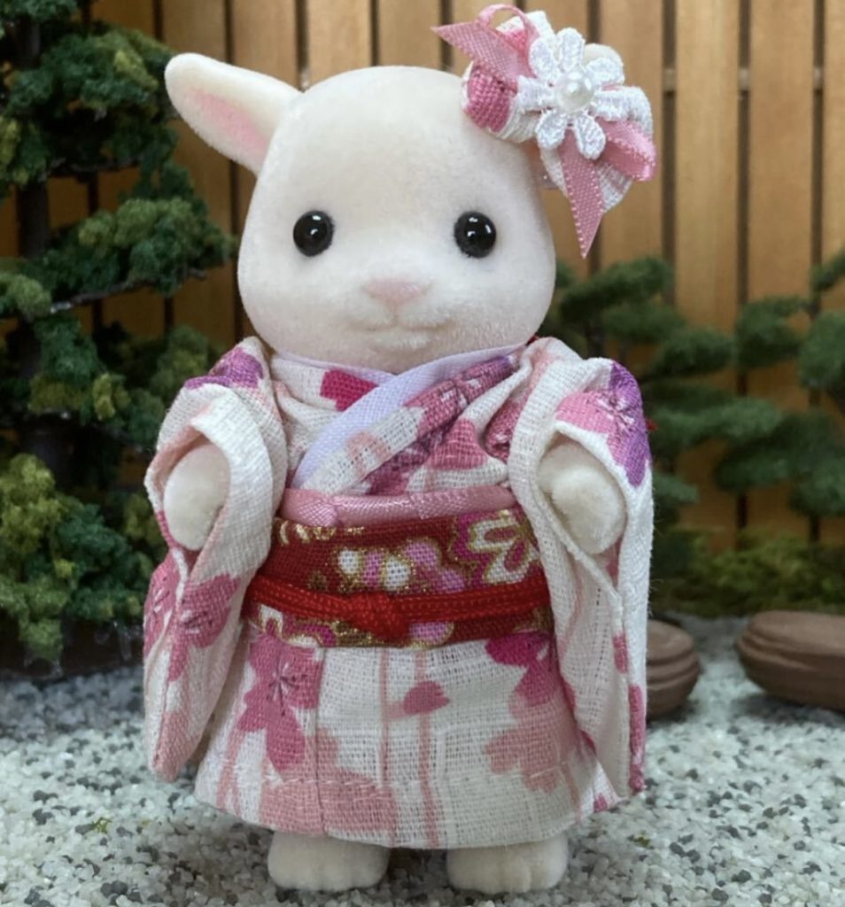 Sakura Pattern Kimono for Mother Handmade