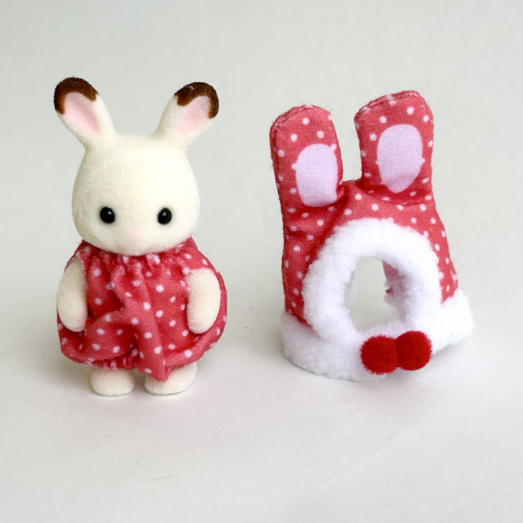 Déguisement de lapin coloré pour bébé Lapin rouge chocolat 2025 Familles Sylvanian Calico Critters
