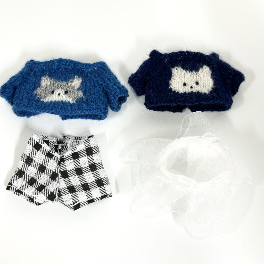 Cat Sweater Set Blue Handmade