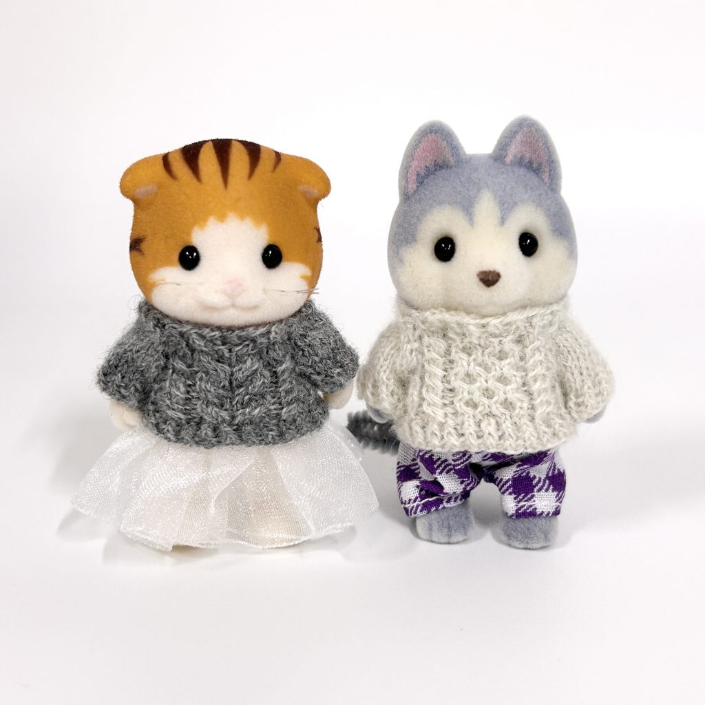 Cable Knit Sweater Set Grey Handmade