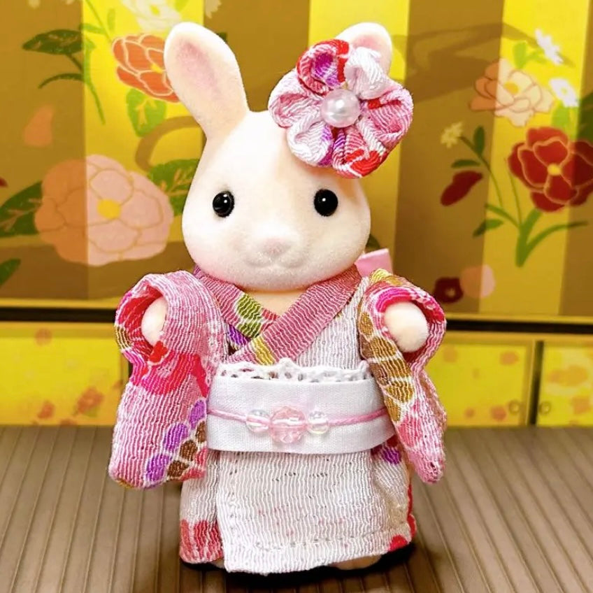 YUKATA ROSE FAIT MAIN POUR MÈRE Époque Japon Sylvanian Families