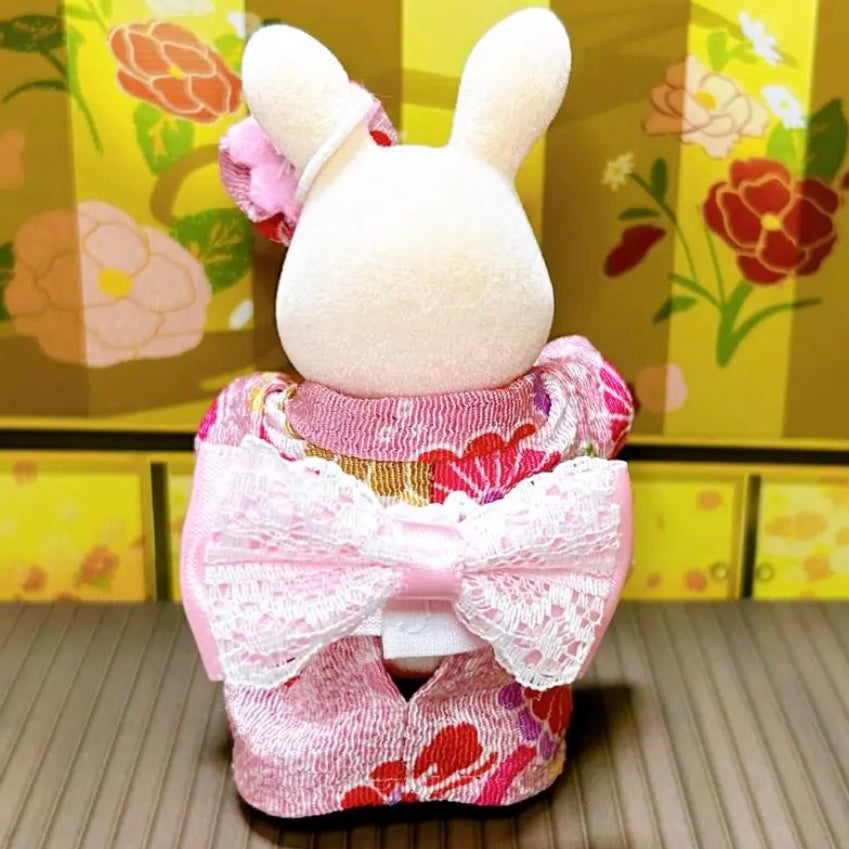 YUKATA ROSE FAIT MAIN POUR MÈRE Époque Japon Sylvanian Families
