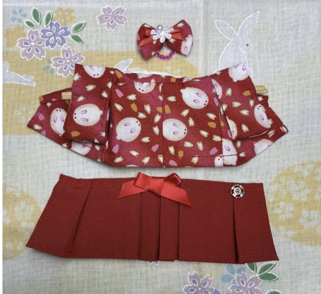 Red Hakama for Mother Handmade