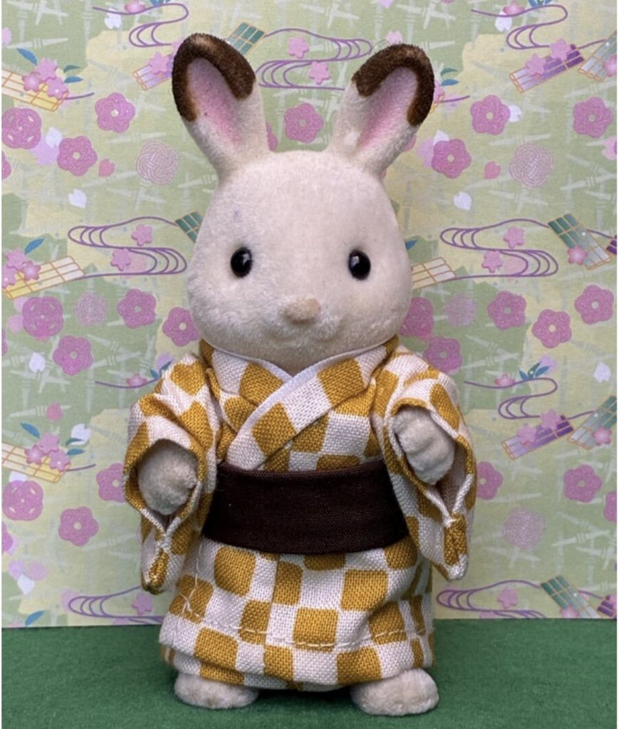 Kimono jaune à carreaux pour père, fait main