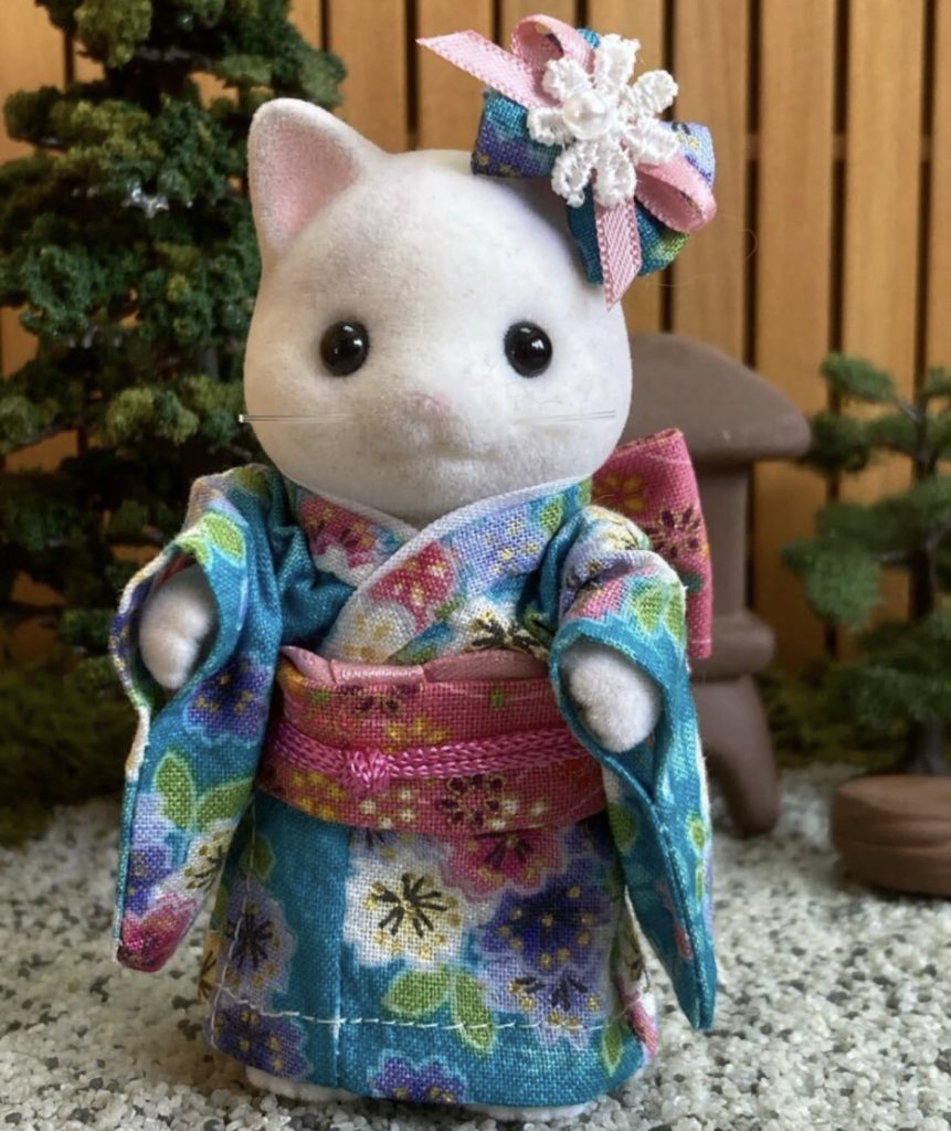 Kimono floral sarcelle pour mère fait main