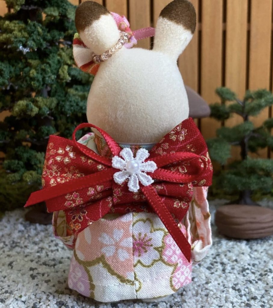 Kimono Sakura rose clair pour mère fait main