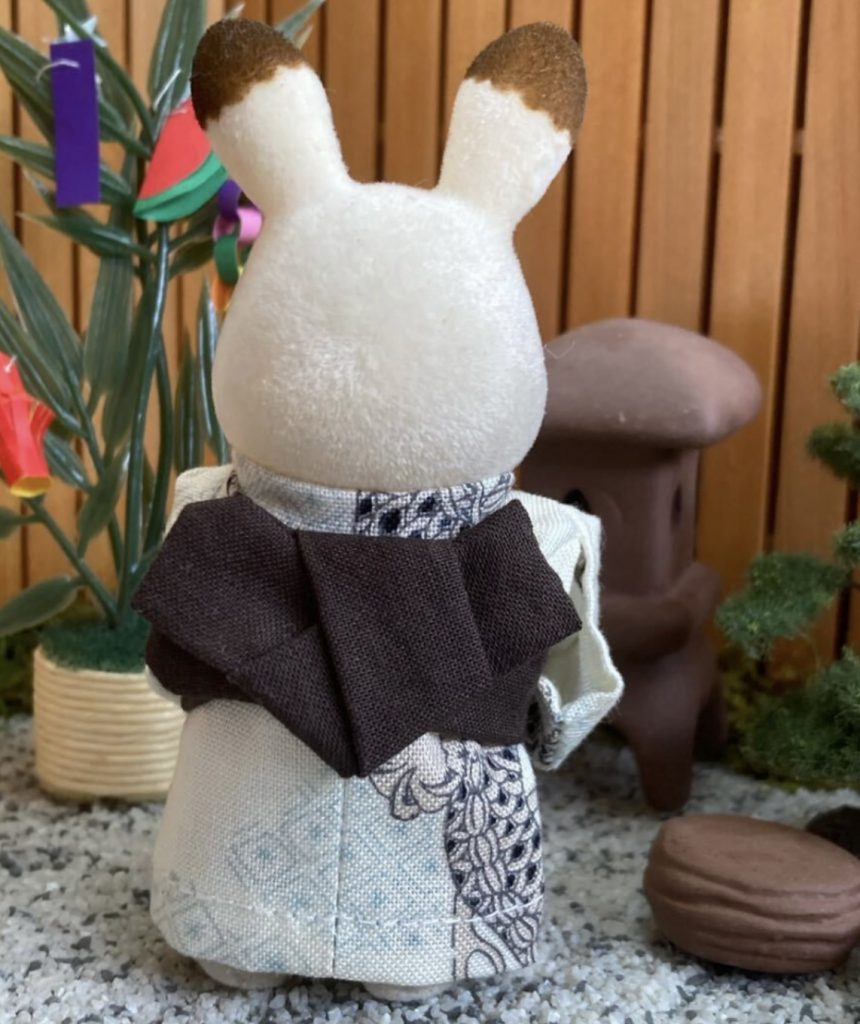 White Yukata with Dragon Pattern for Fathre Handmade