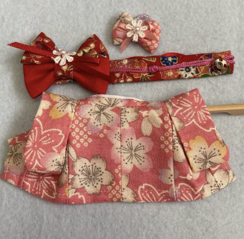 Kimono Sakura rose pour mère fait main