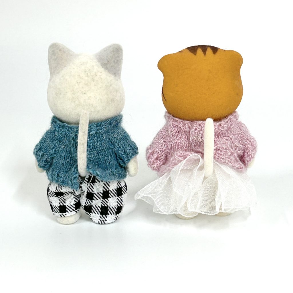 Cat Sweater Set Green Pink Handmade