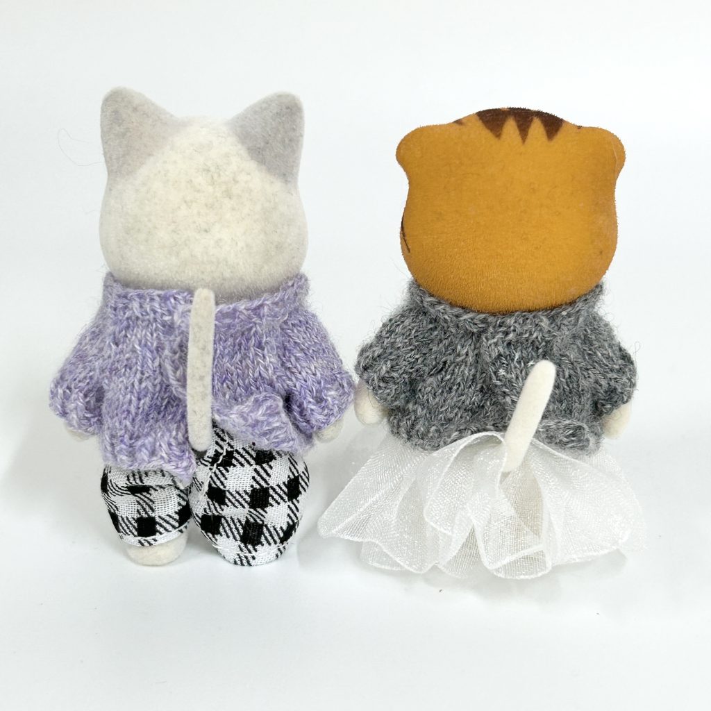 Cat Sweater Set Purple Black Handmade