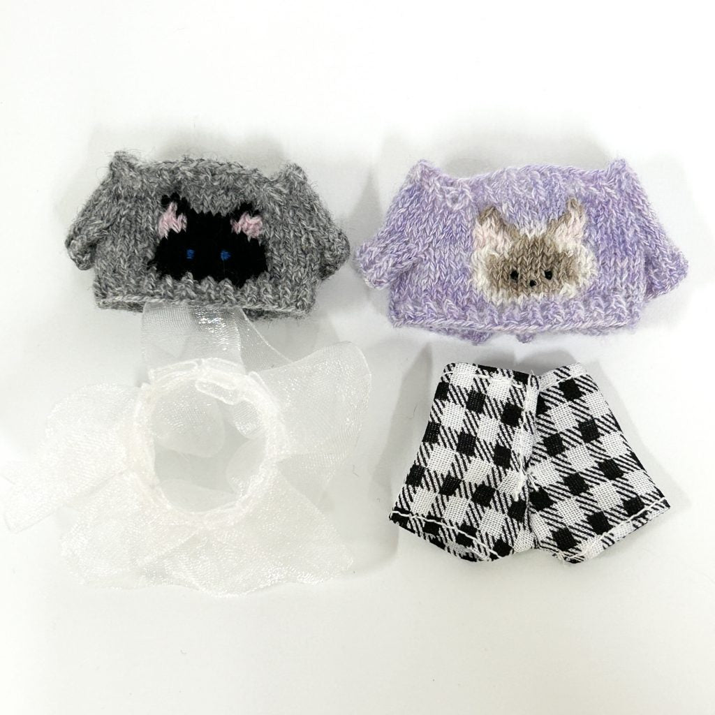 Cat Sweater Set Purple Black Handmade
