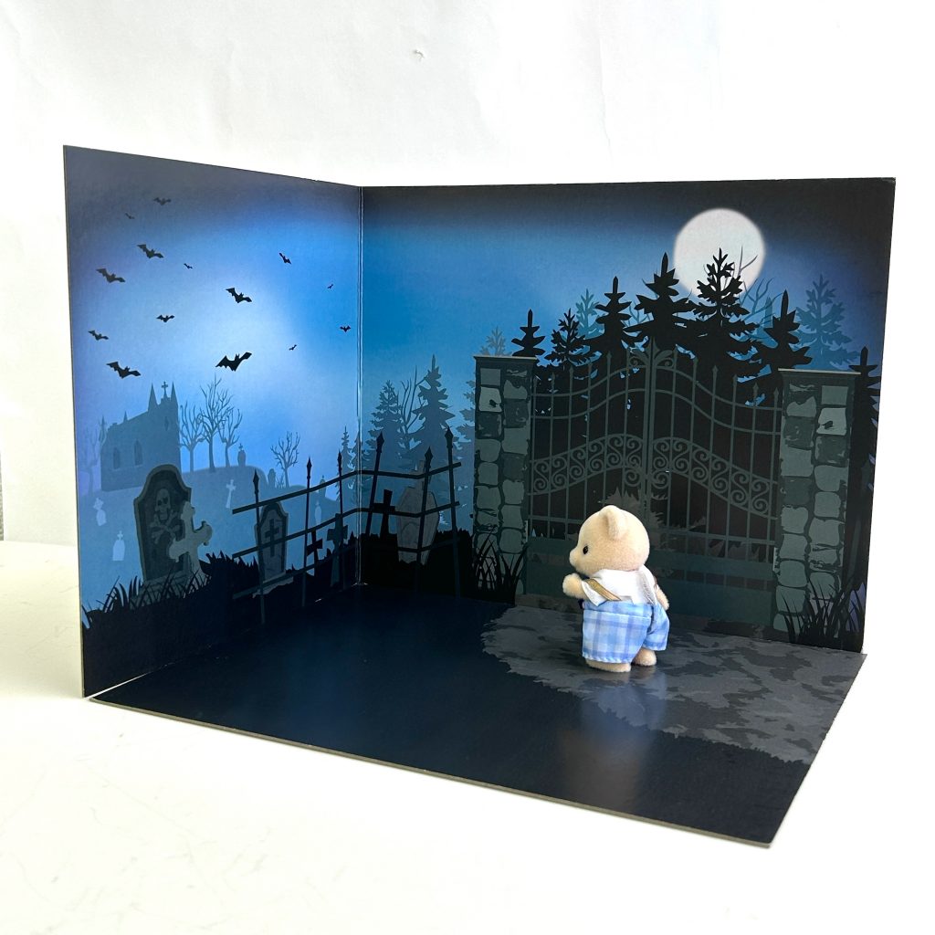 2WAY Background Board Halloween Cemetery Study DAISO