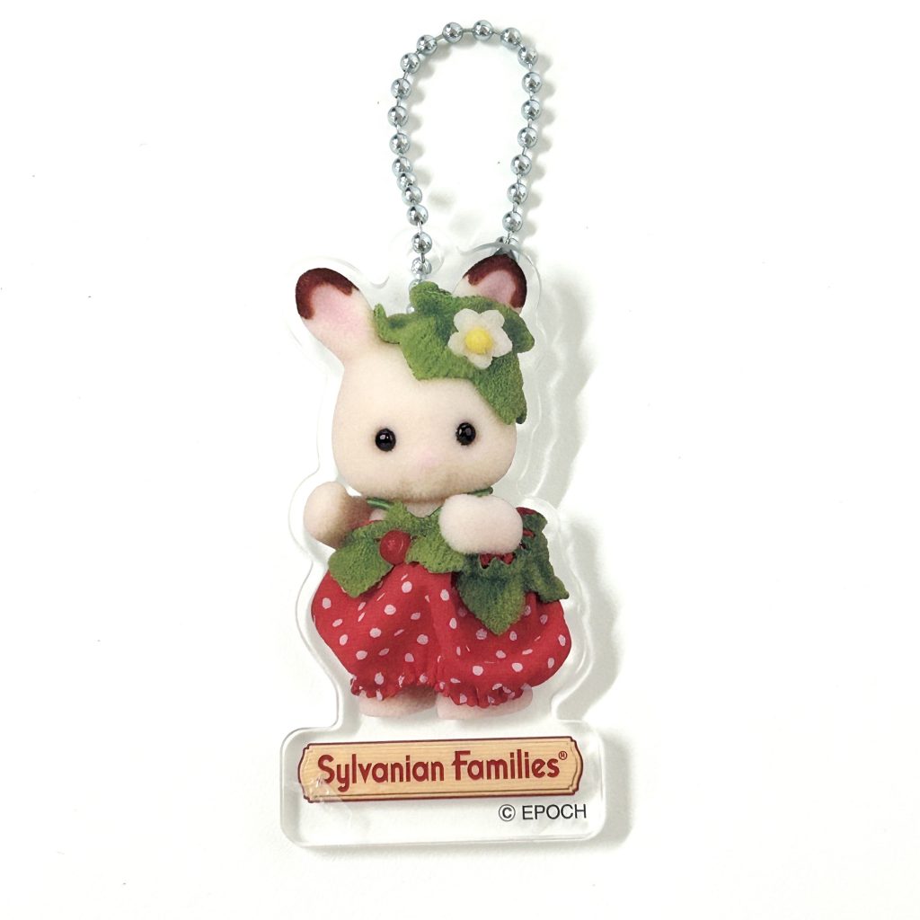 Porte-clés bébé en acrylique Lapin Chocolat Fraise 2026 Sylvanian Families Calico Critters