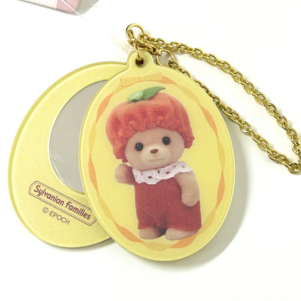 Porte-clés miroir coulissant Fruit, bébé ours, série bébé Sylvanian Families Calico Critters