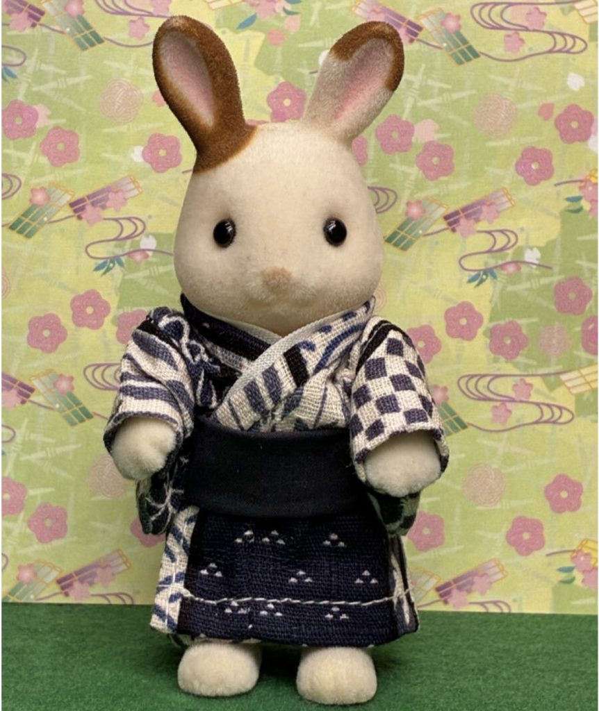 Navy patterned kimono for brother Handmade