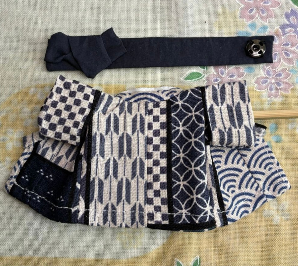 Navy patterned kimono for brother Handmade