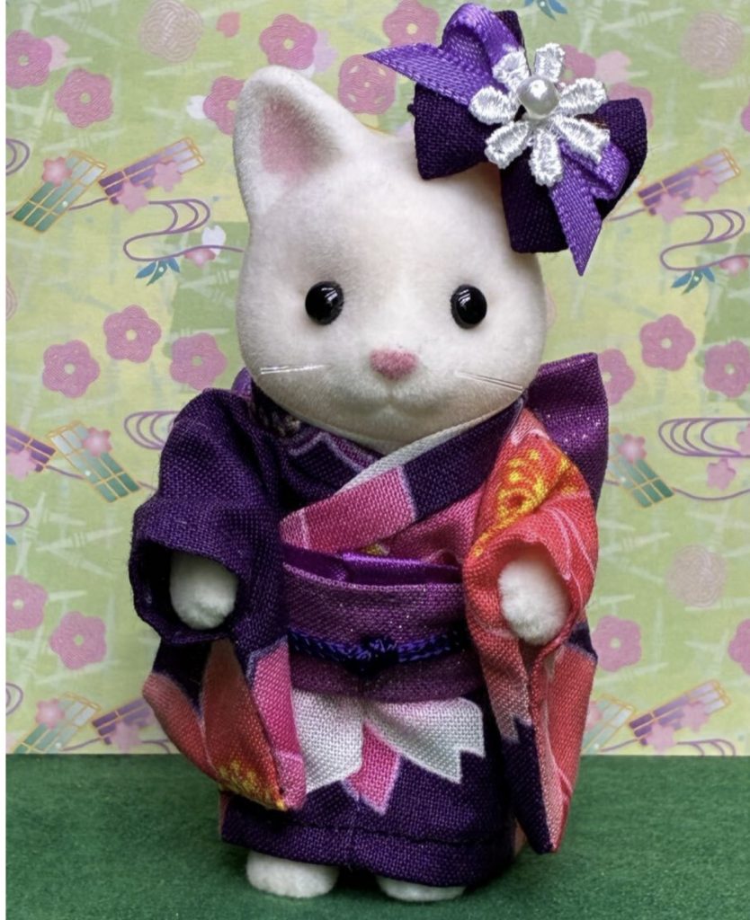 Purple kimono for girl Handmade