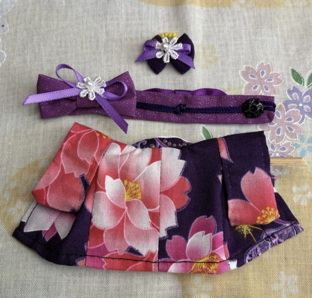 Purple kimono for girl Handmade