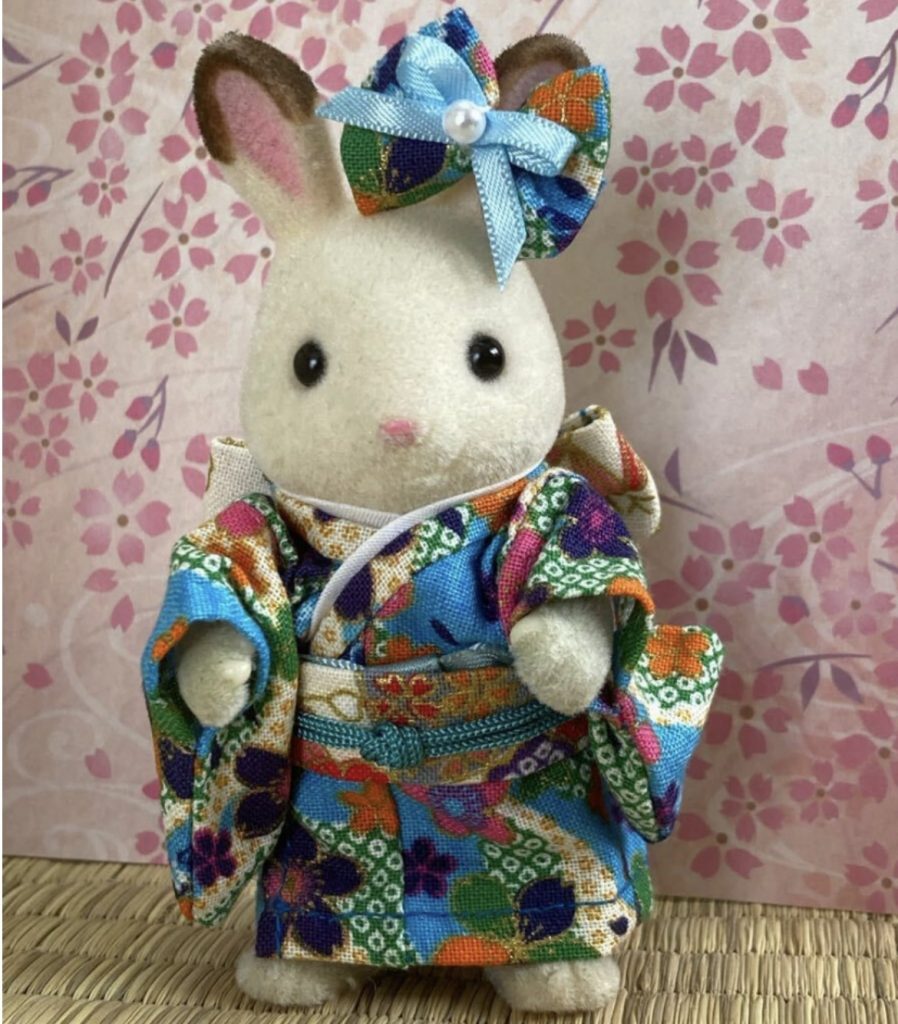 Blue Floral Kimono for Mothre Handmade