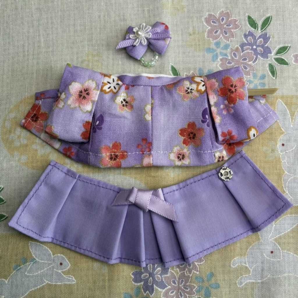 Purple hakama for mother Handmade