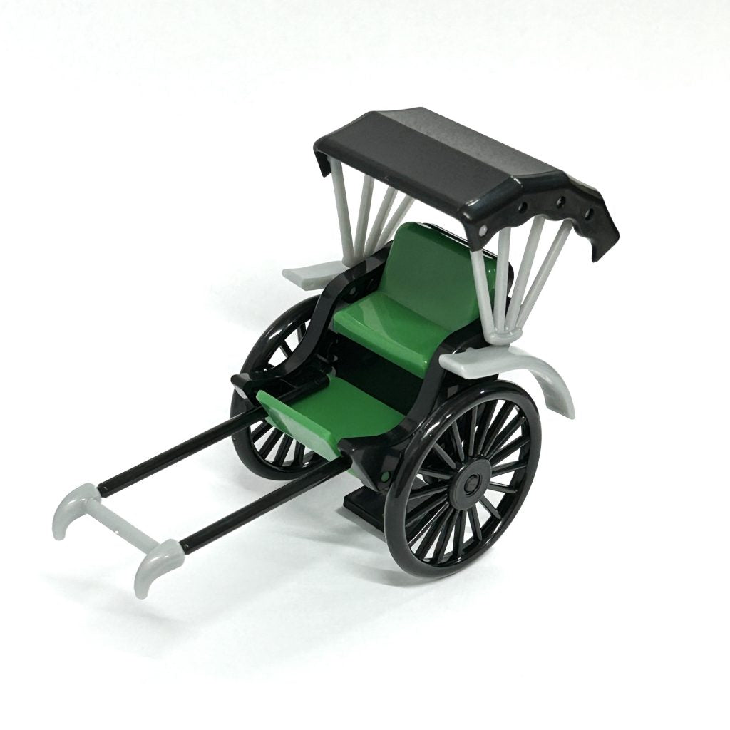 Capsule Toy Assembling Rickshaw Jinrikisha Green