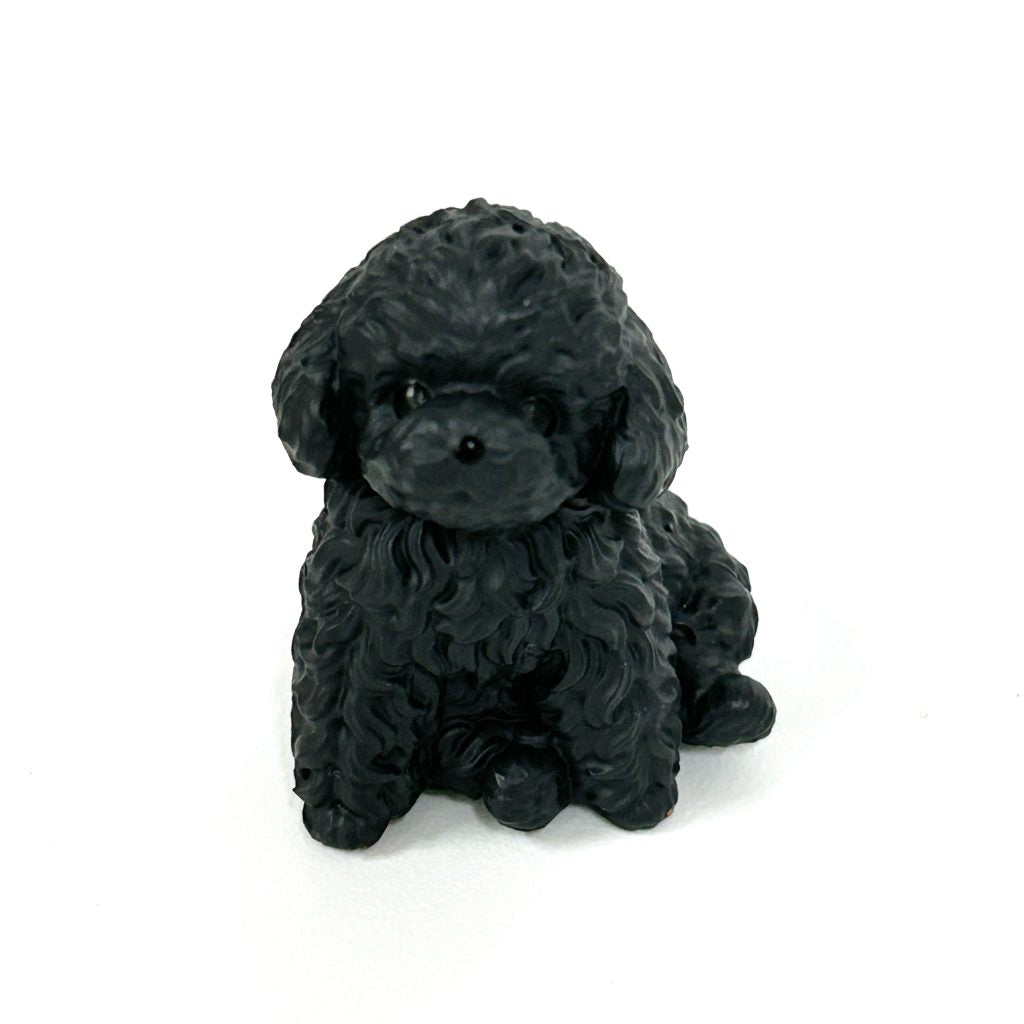 Capsule Toy Sitting Pup Black Toy Poodle YELL
