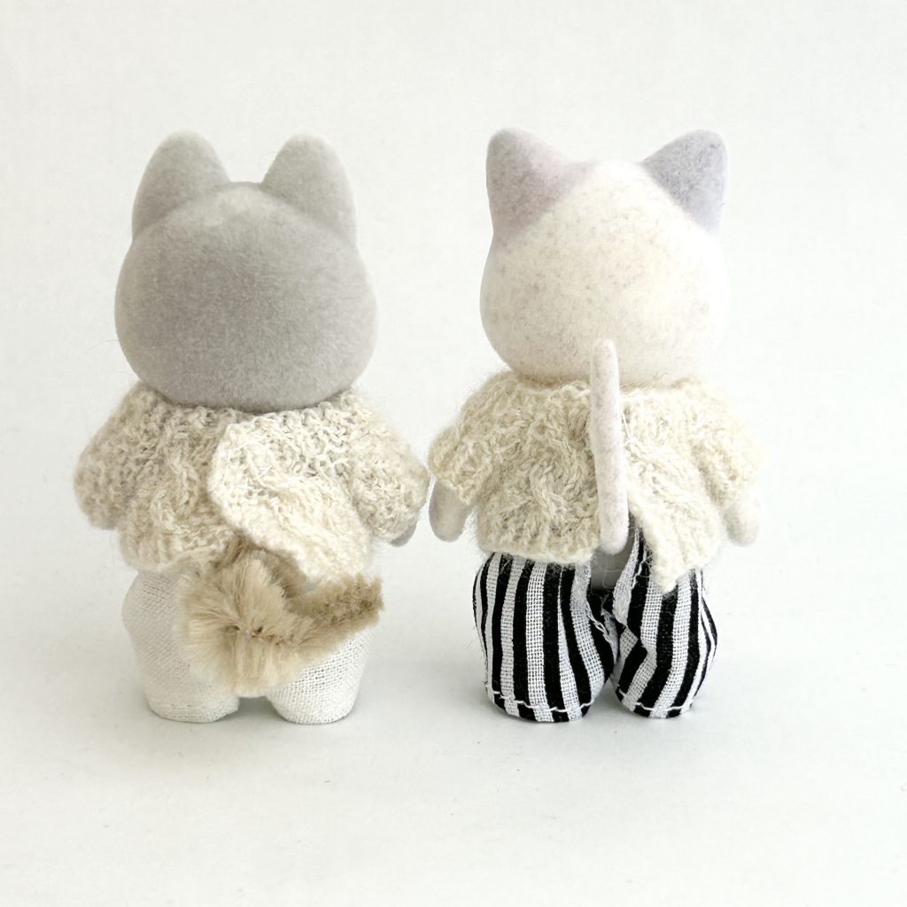 Conjunto de Suéter de Punto Blanco Hecho a Mano