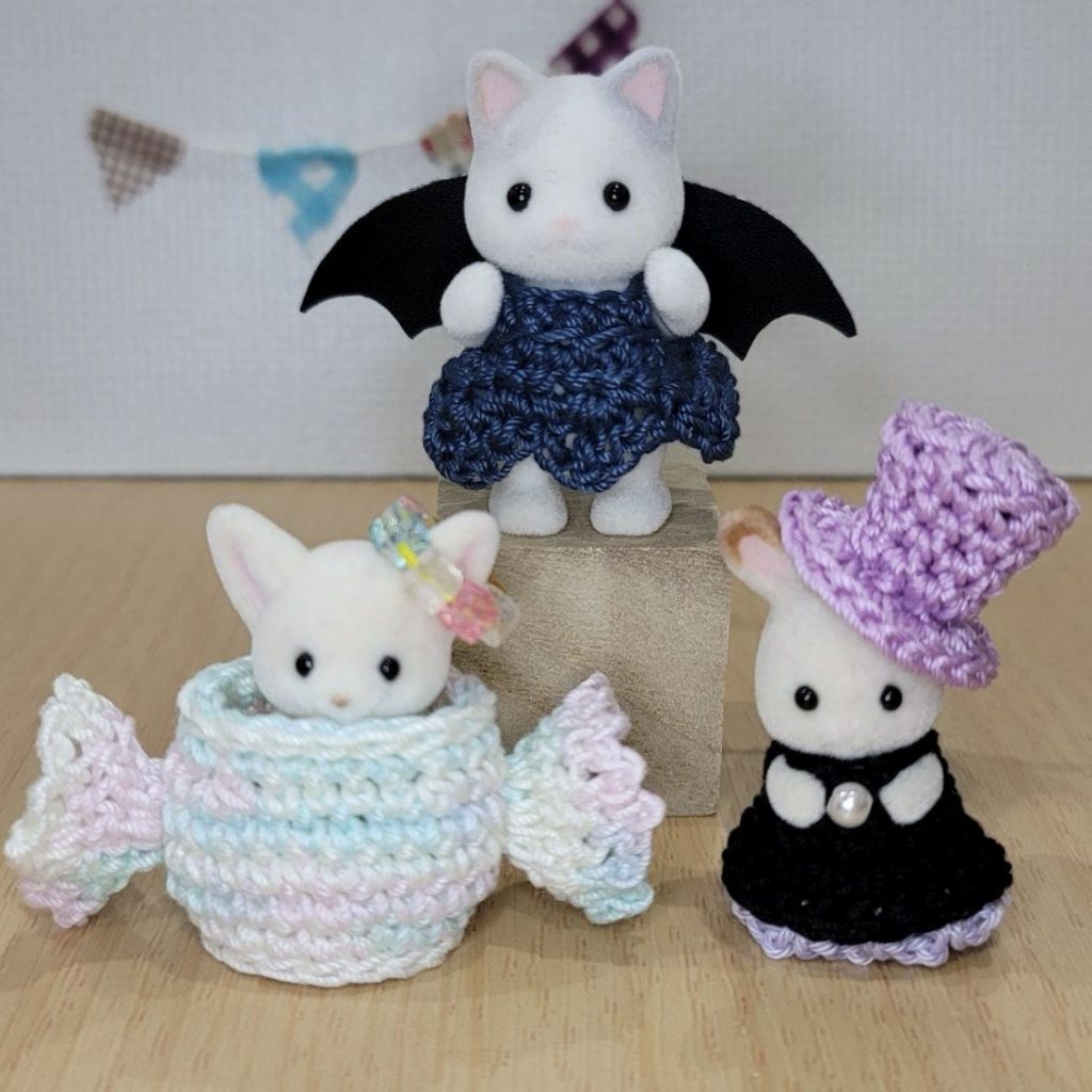 CONJUNTO B DE DISFRACES DE HALLOWEEN HECHOS A MANO PARA BEBÉS Epoch Japan Sylvanian Families