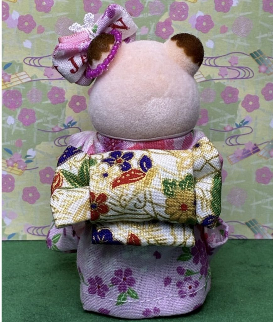 Kimono for Mother Pink with Floral Pattern Handmade