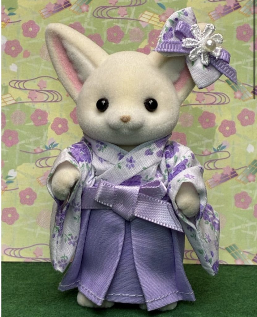 Hakama for Mother Purple with Floral Pattern Handmade